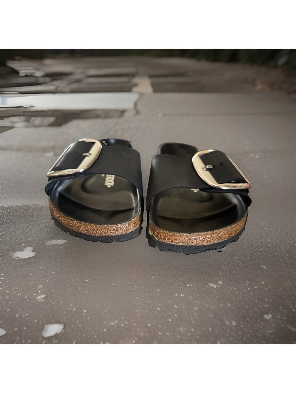 Birkenstock Madrid Big Buckle Black, Oiled Leather Sandals EU39 /US 8+ Narrow - Picture 4 of 6